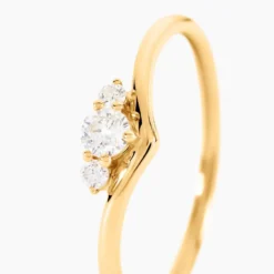Bague Laurentius Or Jaune Diamant Synthétique