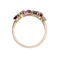 Bague Leonice Or Rose Topaze Amethyste