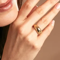 Bague Lessie Acier Doré