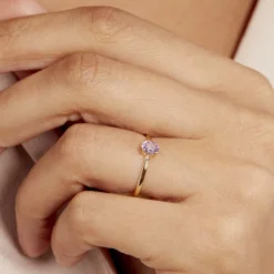 Bague Lily Or Jaune Amethyste