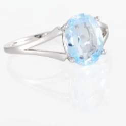 Bague Lis Or Blanc Topaze