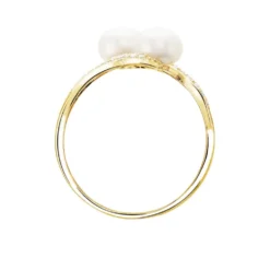 Bague Loeva Or Jaune Perle De Culture Et Oxyde De Zirconium