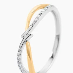 Bague Lohane Or Jaune et Argent Blanc Oxyde De Zirconium