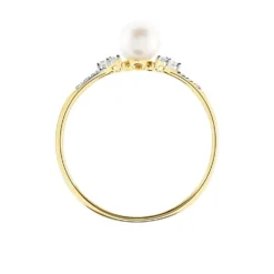 Bague Lonny Or Jaune Perle De Culture Et Oxyde De Zirconium