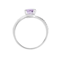 Bague Loriane Or Blanc Amethyste Et Oxyde De Zirconium