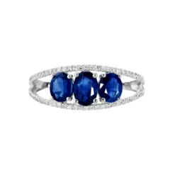 Bague Madeline Or Blanc Saphir Diamant