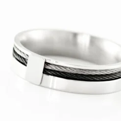Bague Madine Acier Blanc Diamant
