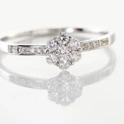 Bague Magnolia Or Blanc Diamant