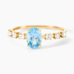 Bague Mahendra Or Jaune Topaze Oxyde De Zirconium