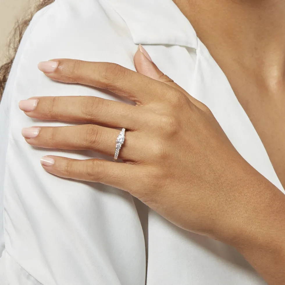 Bague Marie-angelina Argent Blanc Oxyde De Zirconium