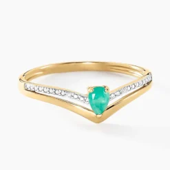 Bague Marjeta Or Jaune Emeraude Diamant