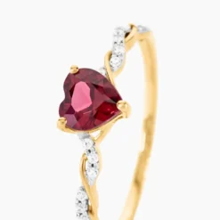 Bague Mathilde Or Jaune Rhodolite Oxyde De Zirconium