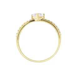Bague Monelle Or Jaune Oxyde De Zirconium
