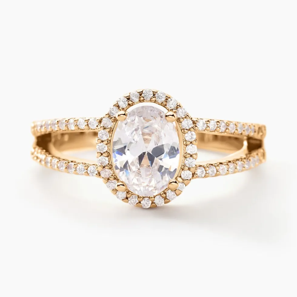 Bague Myriama Plaqué Or Jaune Oxyde De Zirconium