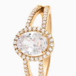 Bague Myriama Plaqué Or Jaune Oxyde De Zirconium