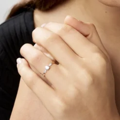 Bague Norhen Or Rose Oxyde De Zirconium