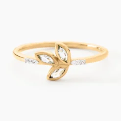 Bague Océan Or Jaune Topaze Oxyde De Zirconium