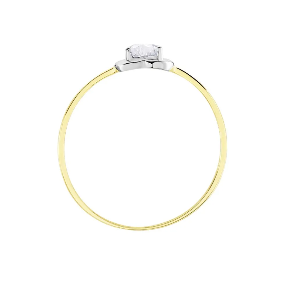 Bague Or Bicolore Goulvena Oxyde De Zirconium
