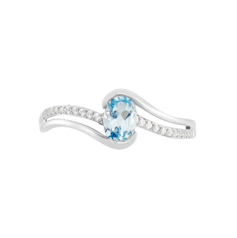 Bague Or Blanc Anja Topaze