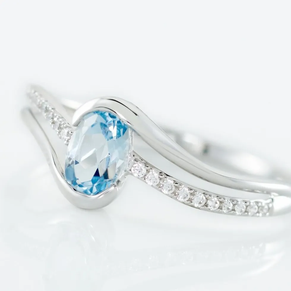 Bague Or Blanc Anja Topaze