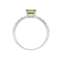 Bague Or Blanc Monroe Péridot Oxydes De Zirconium