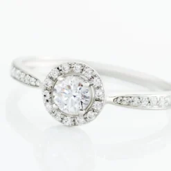 Bague Or Blanc Peony Oxyde De Zirconium