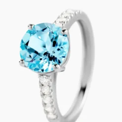 Bague Or Blanc Terese Topaze Oxydes De Zirconium
