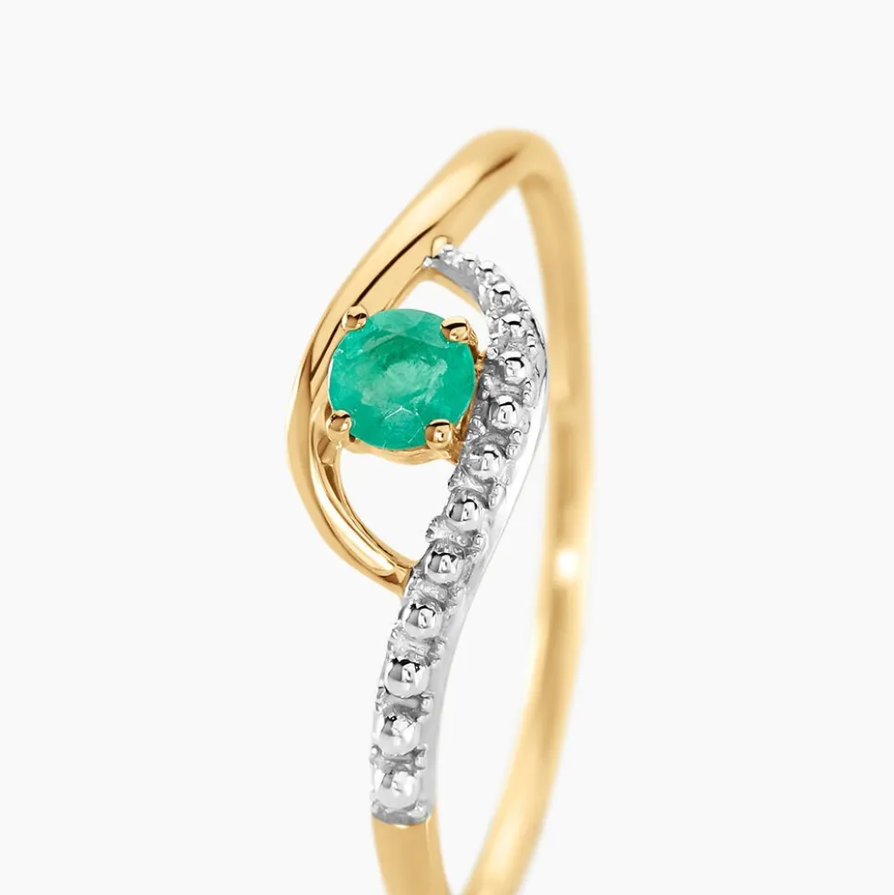 Bague Or Jaune Karmele Emeraude