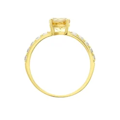 Bague Or Jaune Monroe Citrine Oxydes De Zirconium