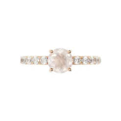 Bague Or Rose Monroe Quartz Oxydes De Zirconium