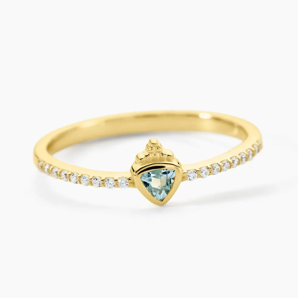 Bague Poem Argent Jaune Topaze Oxyde De Zirconium