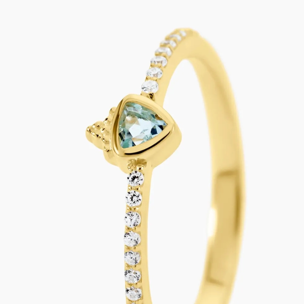 Bague Poem Argent Jaune Topaze Oxyde De Zirconium