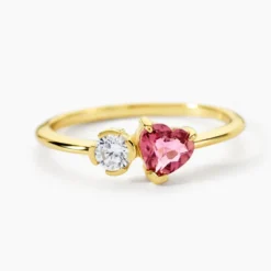 Bague Poem Argent Jaune Tourmaline Oxyde De Zirconium