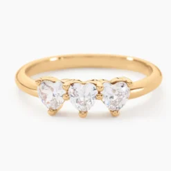 Bague Poésie Rosée Plaque Or Jaune Oxyde De Zirconium