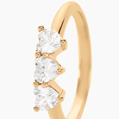 Bague Poésie Rosée Plaque Or Jaune Oxyde De Zirconium