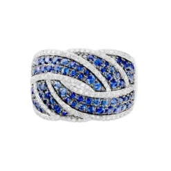 Bague Rebekka Or Blanc Saphir Et Diamant