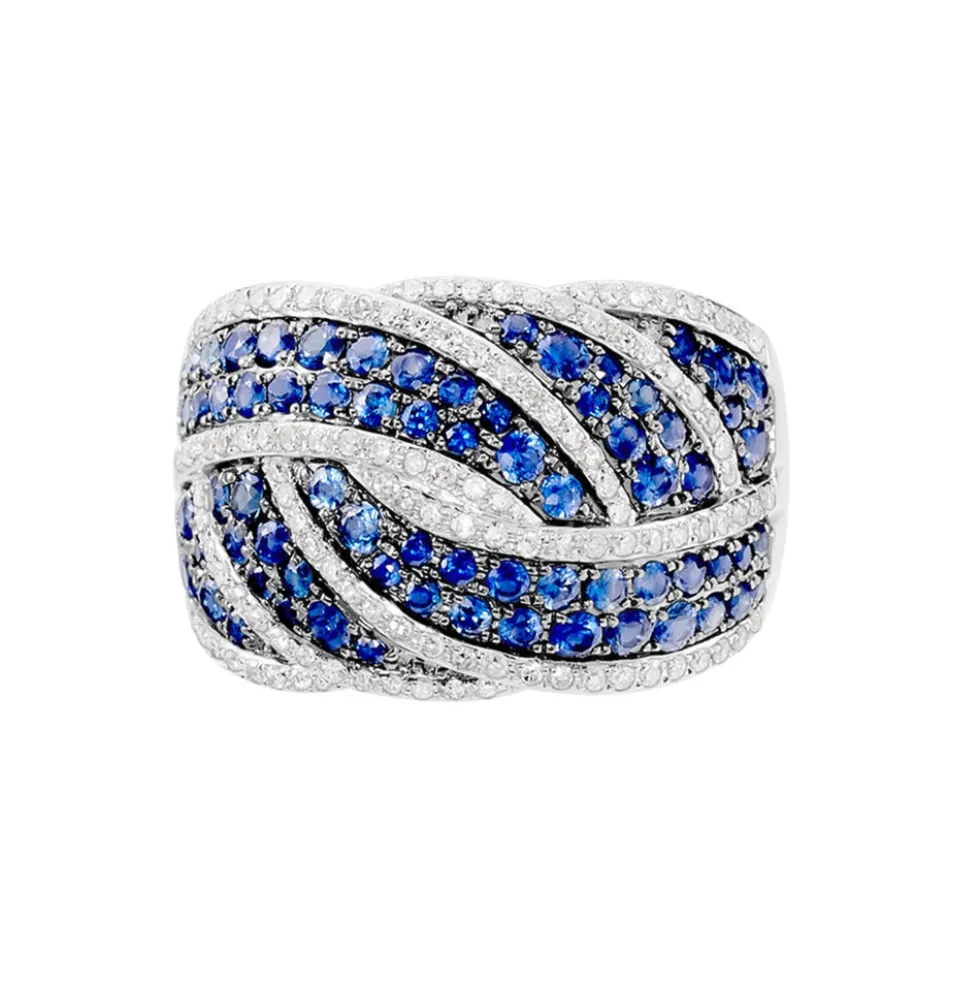 Bague Rebekka Or Blanc Saphir Et Diamant