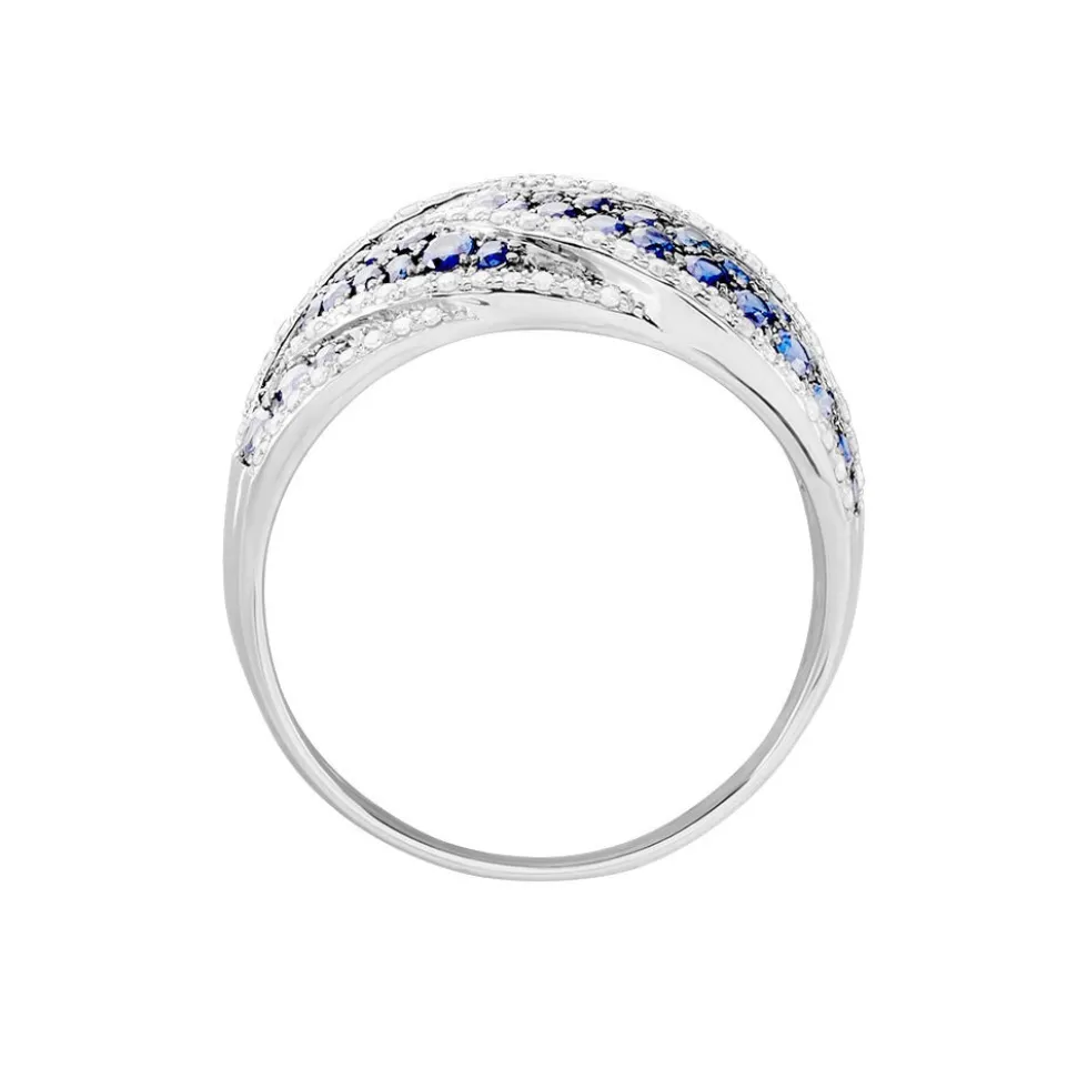 Bague Rebekka Or Blanc Saphir Et Diamant