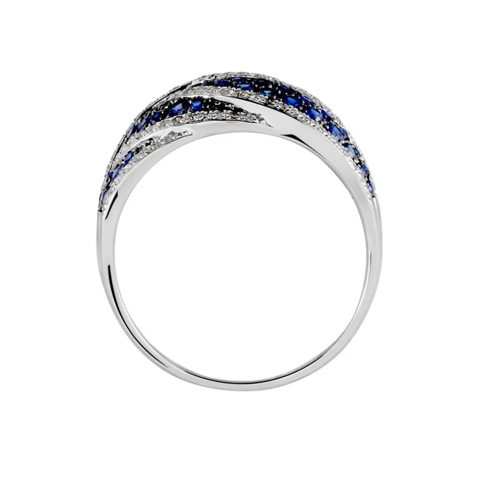 Bague Rebekka Or Blanc Saphir Et Diamant