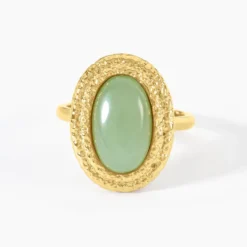Bague Ria Acier Jaune Aventurine