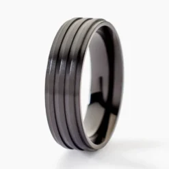 Bague Rico Acier Noir