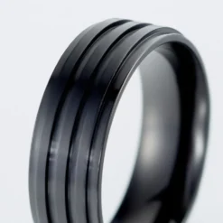 Bague Rico Acier Noir