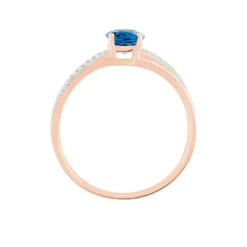 Bague Sare Or Rose Topaze Et Oxyde De Zirconium