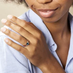 Bague Sare Or Rose Topaze Et Oxyde De Zirconium