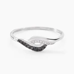Bague Sculptural Or Blanc Diamant