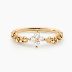 Bague Serenity Plaque Or Jaune Oxyde De Zirconium