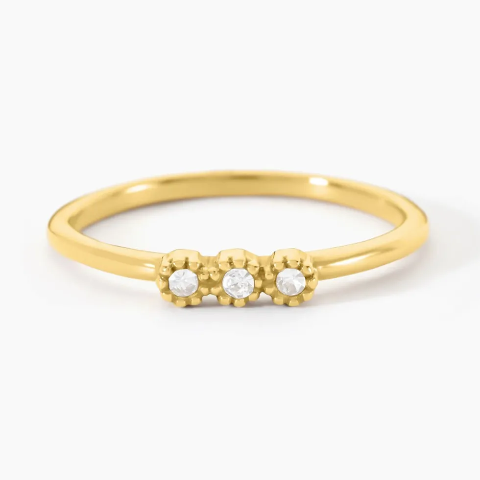 Bague Sheima Acier Jaune Cristal