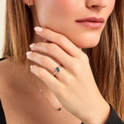 Bague Silucia Or Jaune Topaze Oxyde De Zirconium