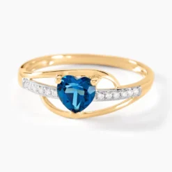 Bague Silucia Or Jaune Topaze Oxyde De Zirconium