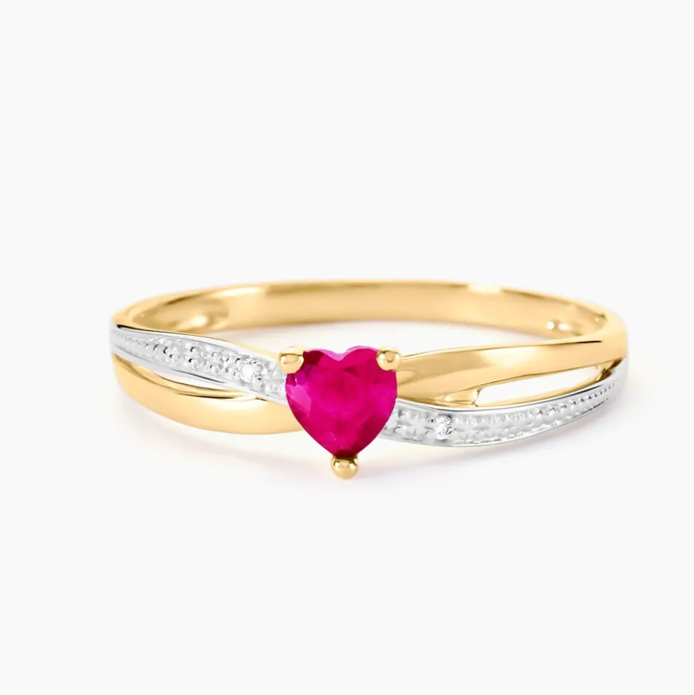 Bague Skylar Or Bicolore Rubis Diamant